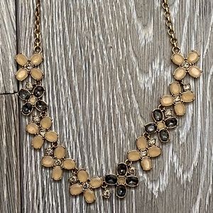 J. Crew Crystal Flower Necklace